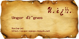 Ungor Ágnes névjegykártya
